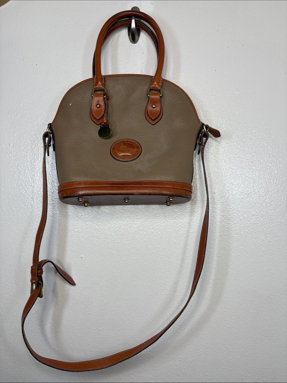 Dooney & Bourke Tan Brown Norfolk All-Weather Satchel Bag BLEMISH